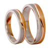 Jewelove™ Rings Plain Platinum & Rose Gold Couple Rings with a Wave JL PT 403