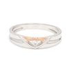 Front View of Platinum Couple Rings with Rose Gold & Diamonds for Men JL PT 936