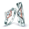 Jewelove™ Rings SI IJ / Both Platinum Couple Rings with Rose Gold & Diamonds JL PT 936