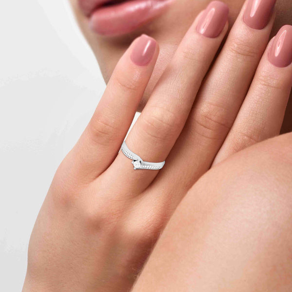 Jewelove™ Rings Platinum Diamond 15-Pointer Engagement Ring for Women JL PT R-41