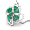 Jewelove™ Pendants Platinum Diamond Pendant Emerald for Women JL PT P NL8663