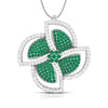 Jewelove™ Pendants Green Platinum Diamond Pendant Emerald for Women JL PT P NL8663