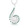 Jewelove™ Pendants Green Platinum Diamond Pendant for Women JL PT P NL8585