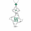 Jewelove™ Pendants Green Platinum Diamond Pendant for Women JL PT P NL8644
