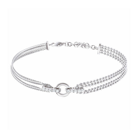 Ready to Ship - Platinum Evara Indo-Western Diamond Bracelet for Women JL PTB 638