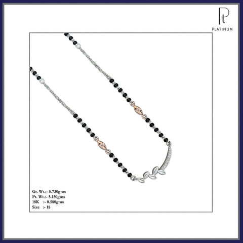 Platinum & Gold Diamond Mangalsutra Pendant with Chain JL PT MS 104