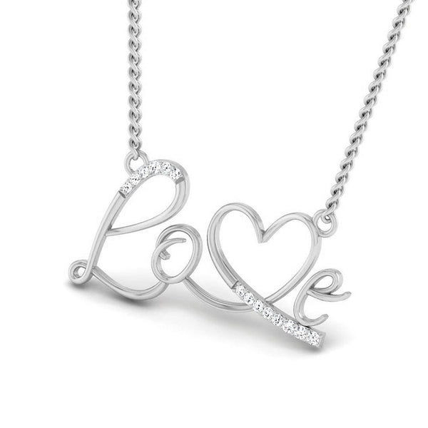 Jewelove™ Necklaces & Pendants Platinum Love Pendant with Diamonds JL PT P 169