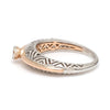 Side View of Platinum & Rose Gold Couple Rings with Single Diamonds for Women JL PT 952