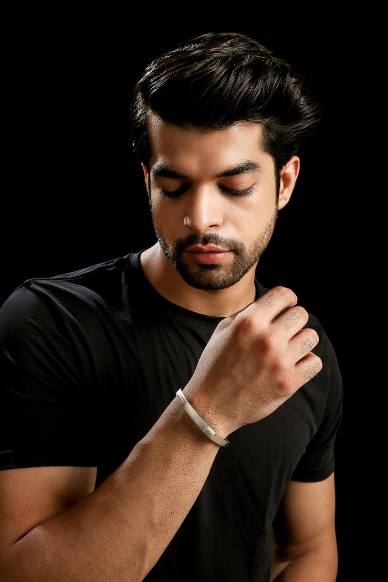 Platinum Rose Gold Diamond Bracelet with Matte Finish for Men JL PTB 1