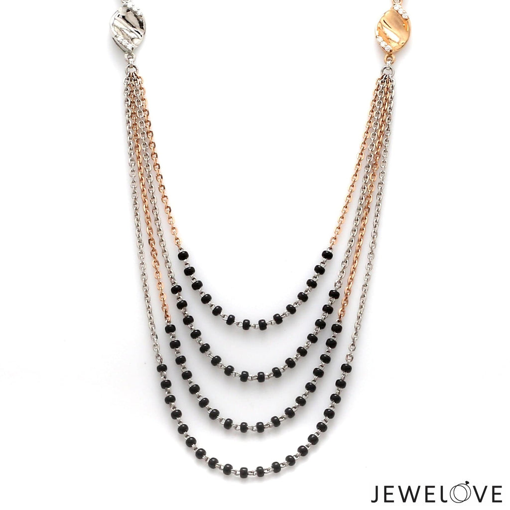 Jewelove™ Necklaces & Pendants Platinum Rose Gold Diamond Mangalsutra Pendant Cable Chain JL PT MS 108
