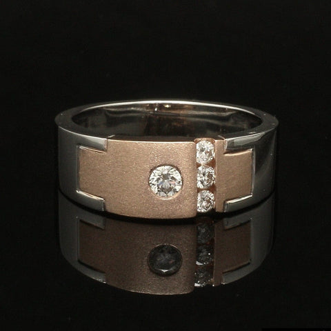 Platinum & Rose Gold Diamond Ring for Men JL PT 1315