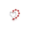 Front View of Platinum of Rose  Heart  Earring with Diamonds JL PT E 8240