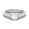 Jewelove™ Rings Platinum Solitaire Engagement Ring with Diamond Shank for Women JL PT 512