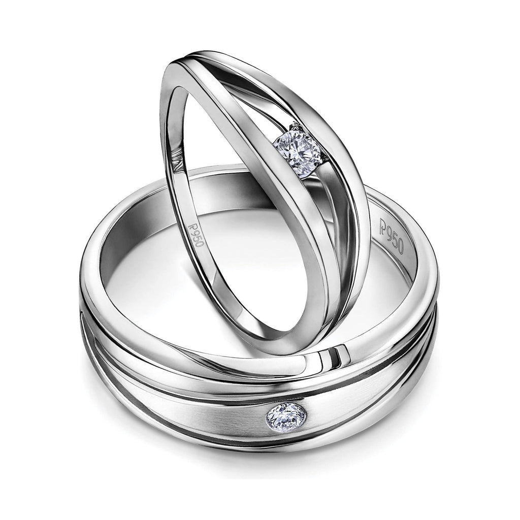Jewelove™ Rings Ready to Ship - Ring Size 10 - Platinum Ring for Women with Single Diamond JL PT 590