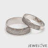Customized 6mm, 4mm Fingerprint Engraved Platinum Rings for Couples