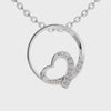 Platinum Heart in Circle Diamonds Pendant for Women JL PT P 1267