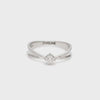 Platinum Ring with Raised Solitaire for Women JL PT 400