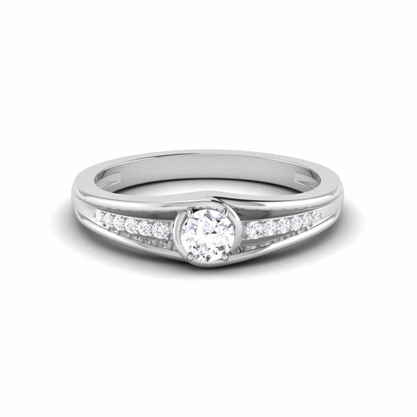 Jewelove™ Rings Women's Band only / J VS 0.20 cts. Solitaire Platinum Diamond Shank Engagement Ring JL PT 6999