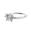 Jewelove™ Rings I VS / Women's Band only 0.50cts Princess Cut Solitaire Baguette Diamond Accents  Platinum Ring JL PT 1211-A