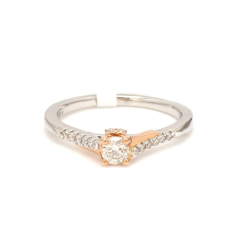 15 Pointer Platinum & Rose Gold Diamond Shank Ring for Women JL PT 1158