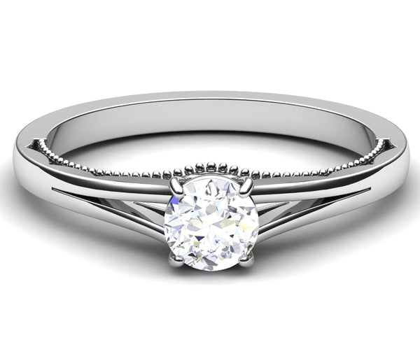 Jewelove™ Rings 30 Pointer Split Shank Platinum Solitaire Engagement Ring for Women JL PT 547