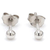 Front View of 3mm Platinum Ball Earrings Studs JL PT E 182