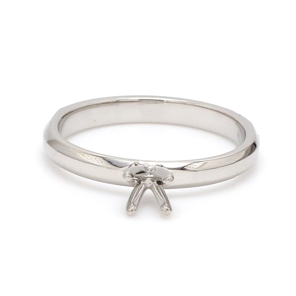 Jewelove™ Rings Women's Band only 4 Prong Platinum Mounting for Solitaire JL PT 673-M