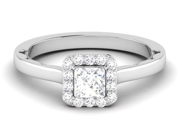 Side View of 50 Pointer Platinum Princes Cut Diamond Solitaire Engagement Ring JL PT 6592