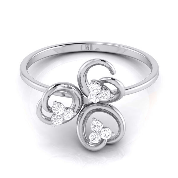 Jewelove™ Rings 9 Diamond Platinum Ring for Women JL PT LR 13