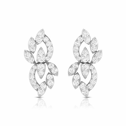 Beautiful Platinum Earrings with Diamonds for Women JL PT E ST 2059