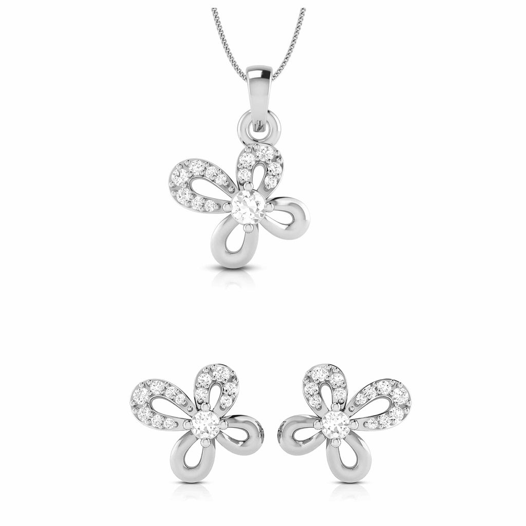 Jewelove™ Pendants & Earrings Pendant Set Beautiful Platinum with Diamond Pendant Set for Women JL PT P 2425