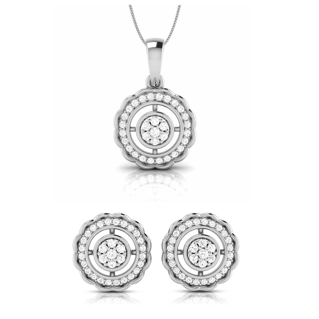 Jewelove™ Pendants & Earrings Pendant Set Beautiful Platinum with Diamond Pendant Set for Women JL PT P 2451