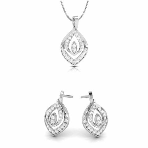 Beautiful Platinum with Diamond Pendant Set JL PT P 2440