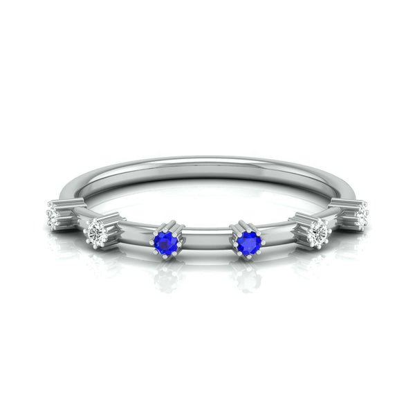 Jewelove™ Rings Blue Sapphire Platinum Diamond Engagement Ring JL PT LR 7014
