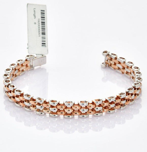 Jewelove™ Bangles & Bracelets Broad Platinum & Rose Gold Bracelet for Men JL PTB 708