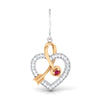 Jewelove™ Earrings Cupid's Arrow Platinum & Rose Gold Heart Earrings with Ruby & Diamonds JL PT P 8064