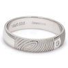 Side View of Customized Fingerprint Engraved Platinum Rings with Diamonds for Women