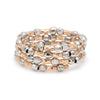Jewelove™ Rings Women's Band only Dazzling Shiny 3-Row Flexible Platinum & Rose Gold Ring with Diamond Cut Balls JL PT 718