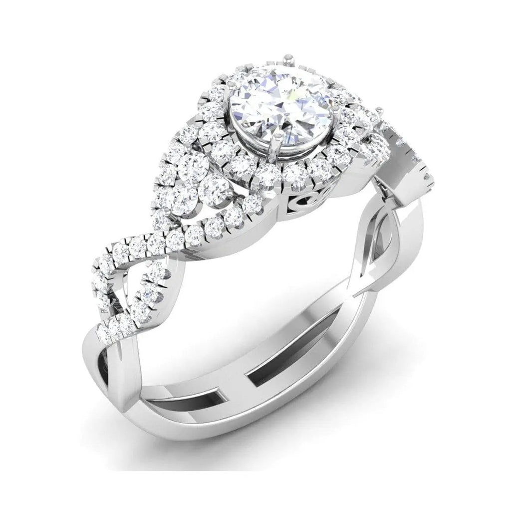 Jewelove™ Rings J VS / Women's Band only Designer 60 Pointer Solitaire Engagement Ring in Platinum JL PT 441