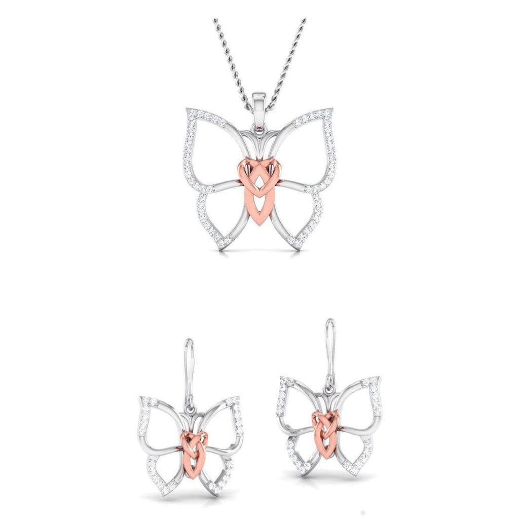 Designer Platinum of Rose Pendant Set  with Diamonds JL PT P 8080