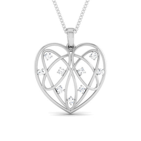 Designer Loops Platinum Pendant with Diamonds JL PT P 8103