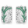 Jewelove™ Earrings Green Designer Platinum Diamond Earrings for Women JL PT E NL8607