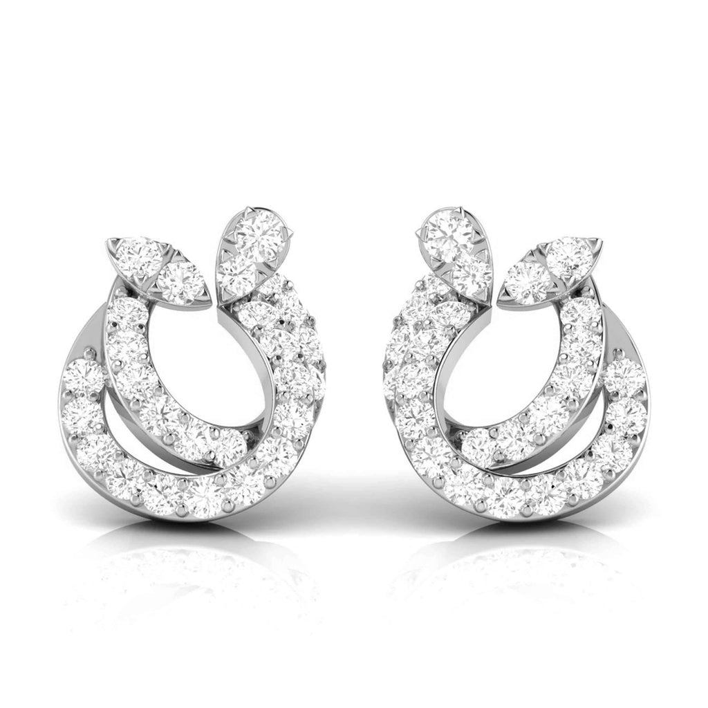 Jewelove™ Earrings SI IJ Designer Platinum Diamond Earrings for Women JL PT E OLS 26