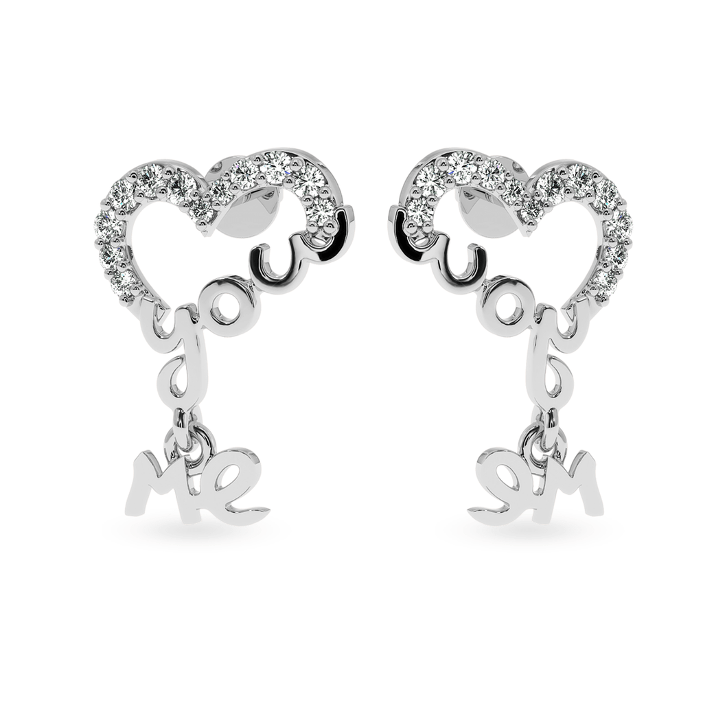 Jewelove™ Earrings SI IJ Designer Platinum Diamond Heart Earrings for Women  JL PT E LC829