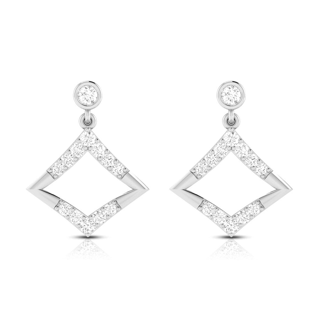 Jewelove™ Earrings SI IJ Designer Platinum Earrings with Diamonds for Women JL PT E N-45