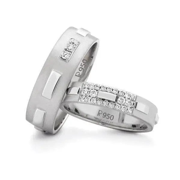 Designer Platinum Love Bands with Diamonds SJ PTO 121 – Jewelove™