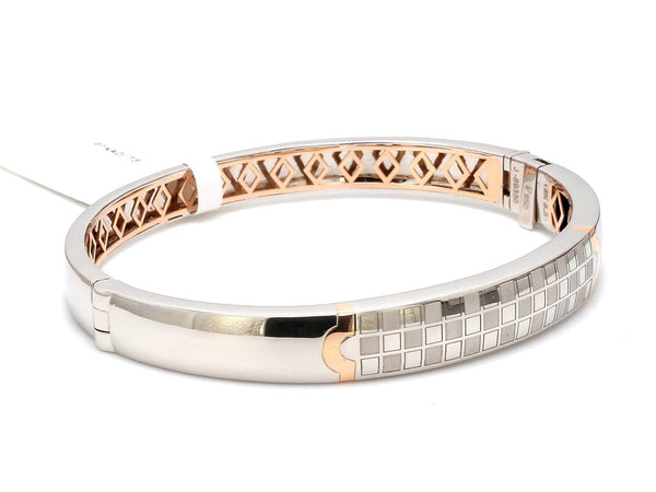 Jewelove™ Bangles & Bracelets Designer Platinum & Rose Gold Chess Bracelet for Men JL PTB 1082