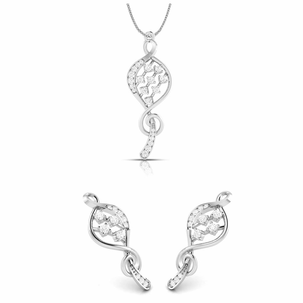 Designer Platinum with Diamond Pendant Set for Women JL PT P NL