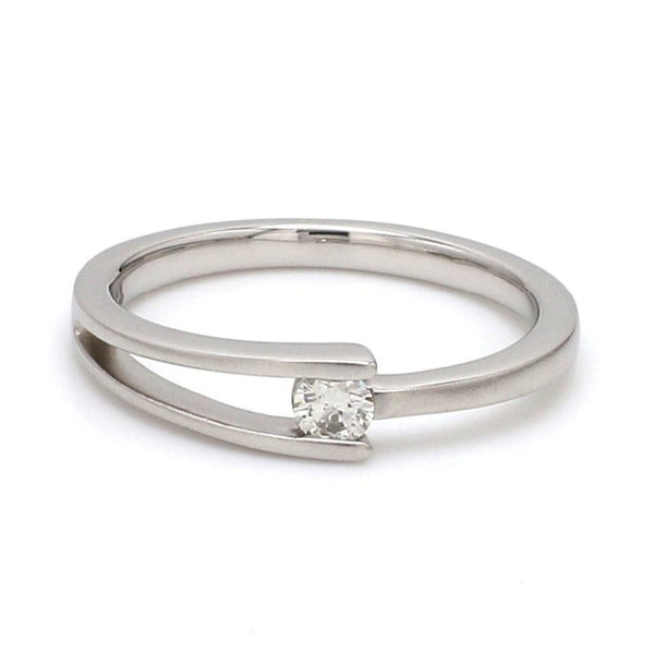 Front View of Designer Single Diamond Platinum Couple Rings JL PT 613