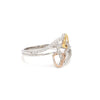 Jewelove™ Rings Designer Triple Heart Platinum Ring Multicolor Gold with Diamonds JL PT 556